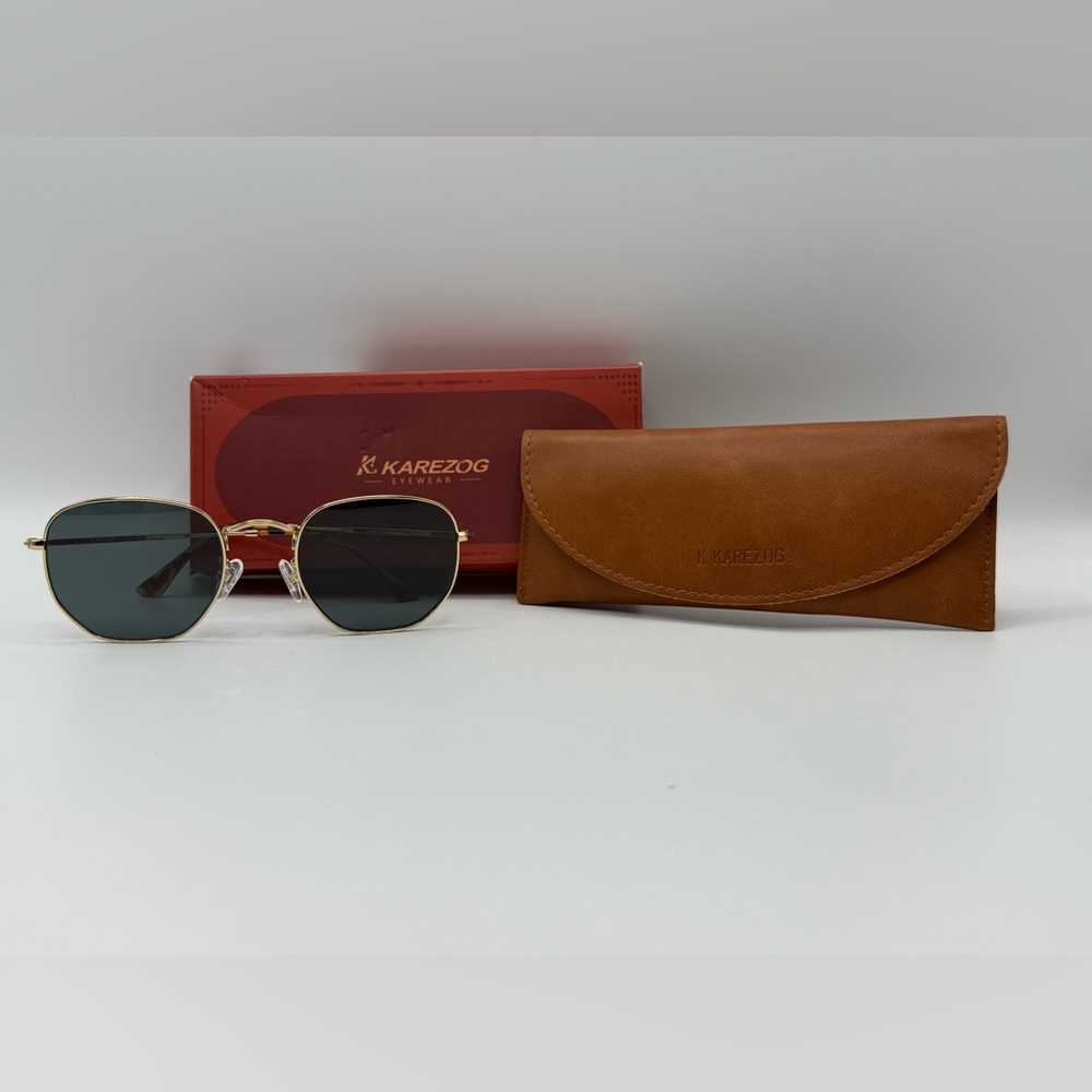 Women’s Retro Gold Wire Rim Hexagonal Sunglasses